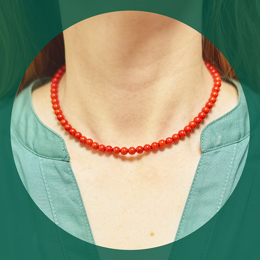 chokery Czerwony choker "korale koloru koralowego"