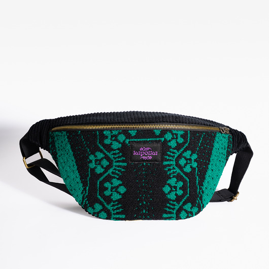 saszetka nerka Upcyclingowa nerka z ludowej tkaniny podlaskiej