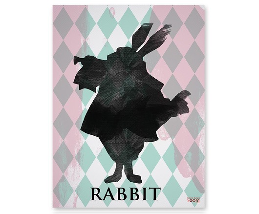 Plakat dla dzieci Rabbit Black Humpty Dumpty Room Decoration
