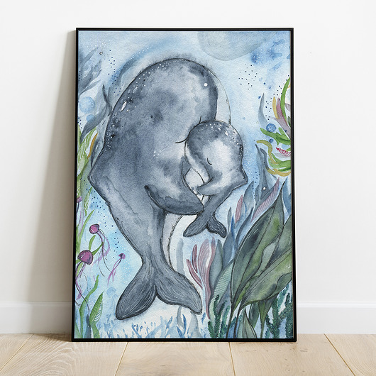 obrazy i plakaty do pokoju dziecięcego Plakat A3 "Whales"