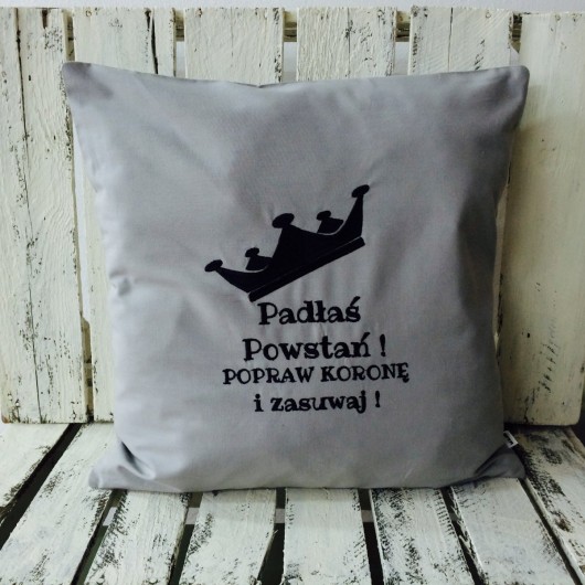 Poduszka Padłaś Powstań - GREY Majunto