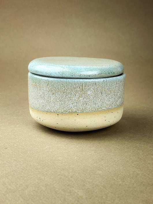 French Butter Dish / Coral Reaf Happy Tree Pottery