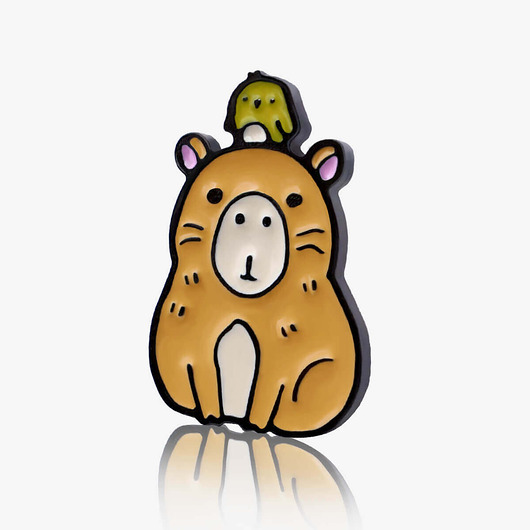 przypinki Pins "Kapibara z ptaszkiem"
