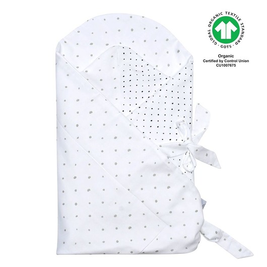 Organiczny rożek bawełniany kropeczki szare Motherhood