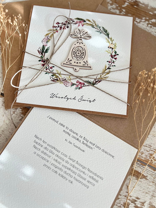 kartki świąteczne Wyjątkowa ręcznie robiona kartka świąteczna na Boże Narodzenie