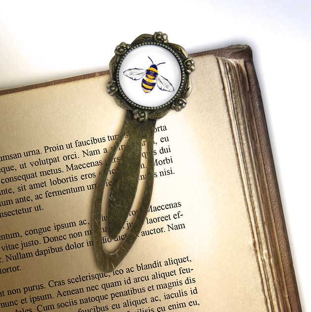 zakładki do książek Zakładka do książki - Pszczoła - klips, brąz