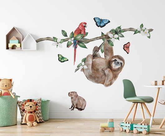 naklejki ścienne do pokoju dziecka Naklejki AMAZONIA SLOTH