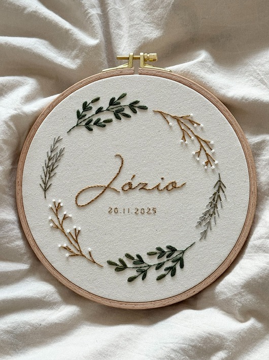 akcesoria dziecięce - różne Tamborek haftowany - gałązki 01