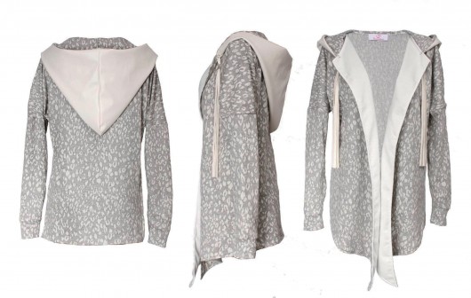 Bluza kardigan płaszcz kaptur skóra  Benni