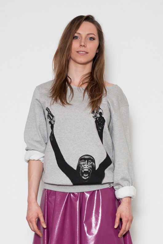 bluza surowo wykończona I say Mikey SzaraBluza