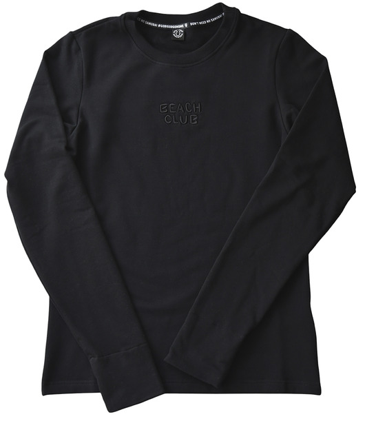 bluza bez kaptura damska Czarny Longsleeve Beach Club
