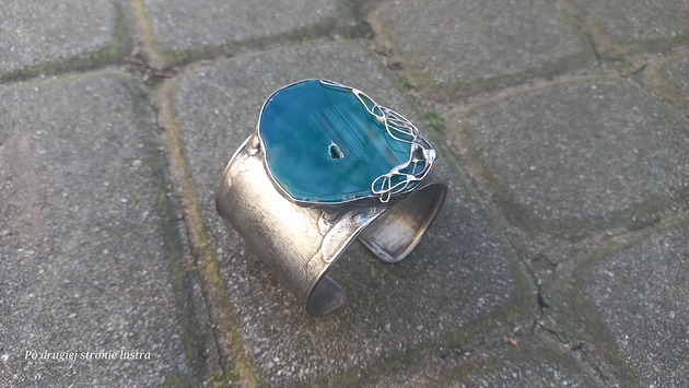 bransoletki wire wrapping Zielona łąka  - bransoletka regulowana