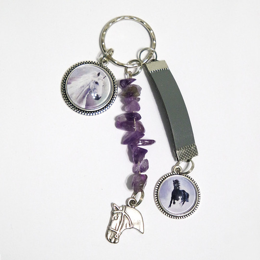 breloki Breloczek, talizman - Konie, ametyst