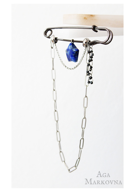 broszki Broszka agrafka "Lapis Lazuli"