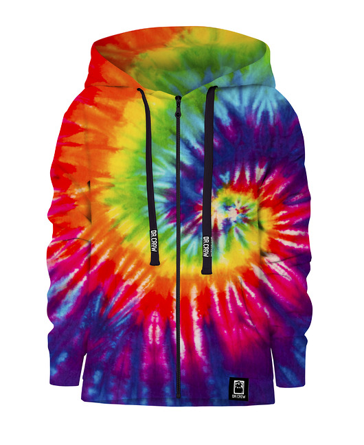 bluzy dla chłopców Bluza Zamek Chłopiec DR.CROW Tie Dye Blue