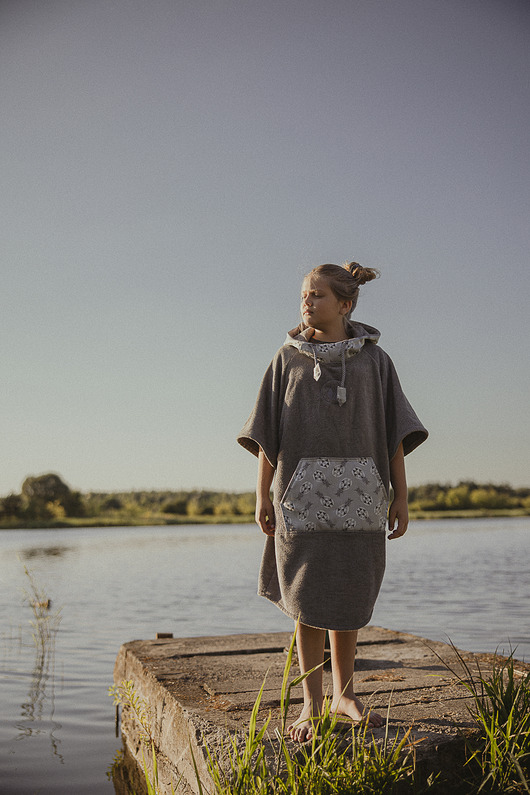 chłopiec - inne Surf ponczo plażowe POPIEL ananas, ręcznik kąpielowy, KIDS