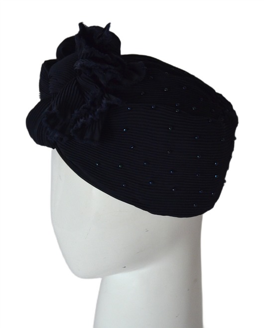 czapki damskie Turban granatowy