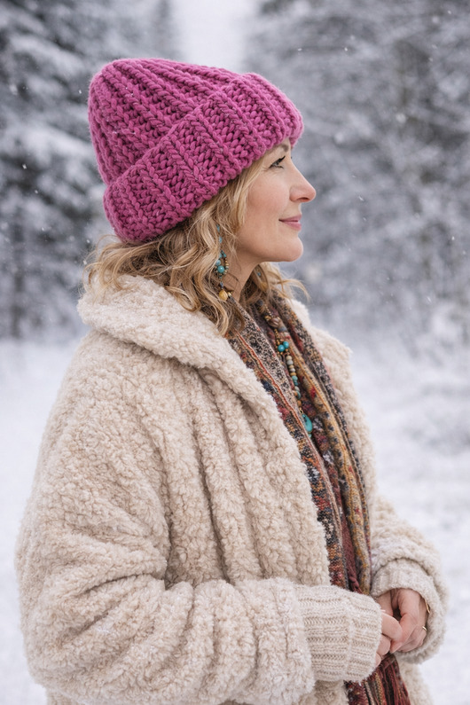 czapki damskie Czapka wełniana Magenta