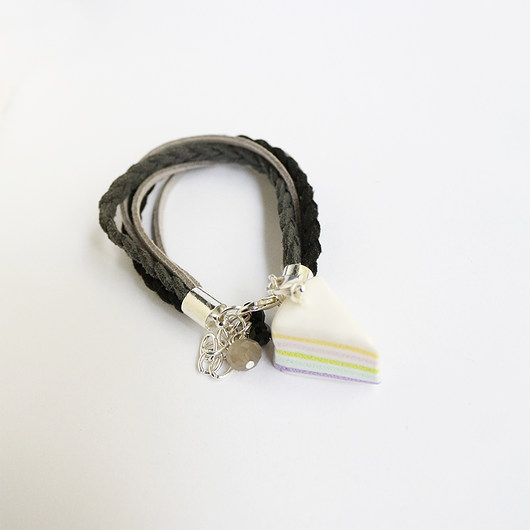Oryginalna bransoletka pasteowy tort  FIMO  Lemon Lovely