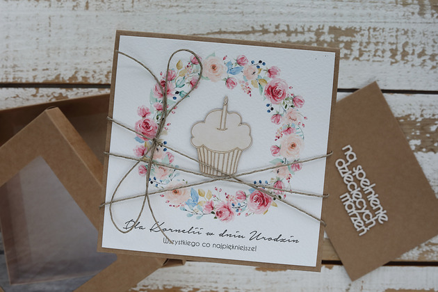 kartki scrapbooking Kartka urodzinowa na roczek z pudełkiem