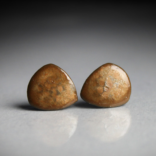 kolczyki ceramiczne PEBBLE/stal chirurgiczna/