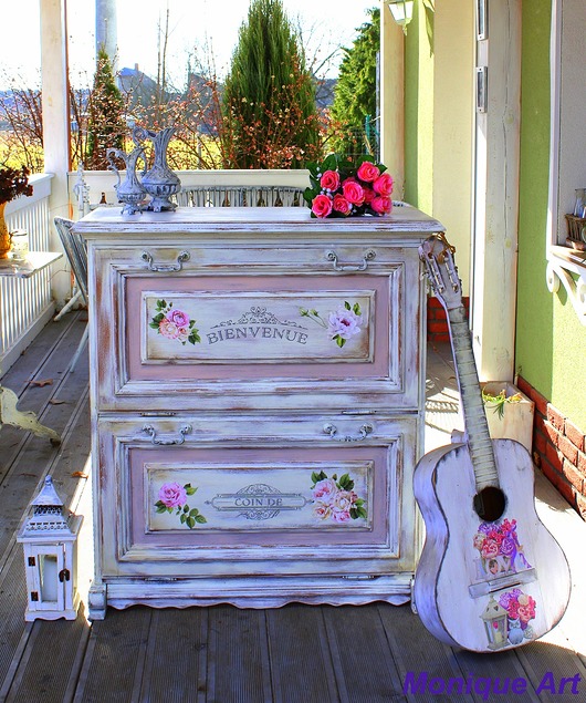 komody i szafki Romantyczna szafka na buty, shabby chic