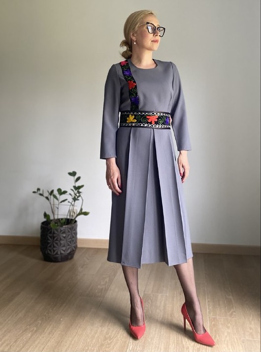 sukienki midi damskie Sukienka Grey R. 40