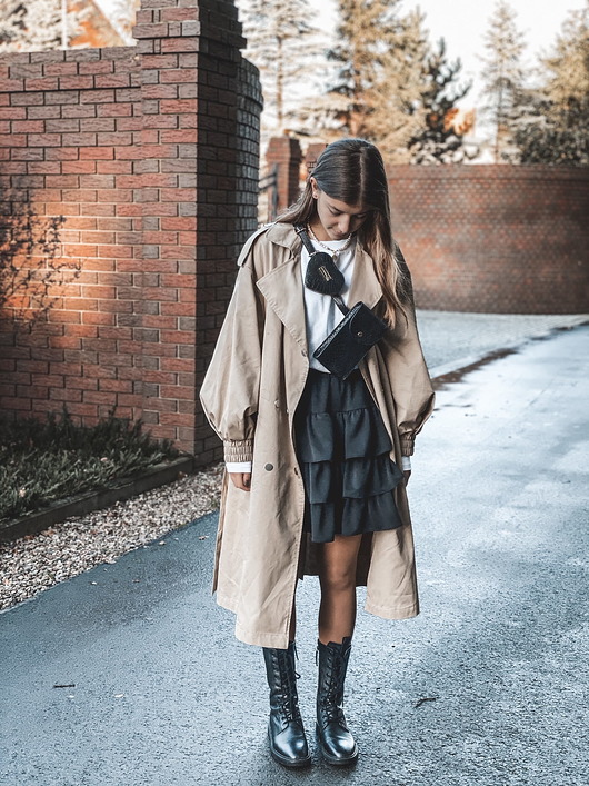 Spódnica RUFFLE MODAL BLACK WASH elevenstory