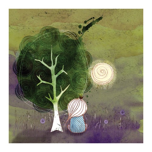 Zachód słońca - ilustracja miamilu