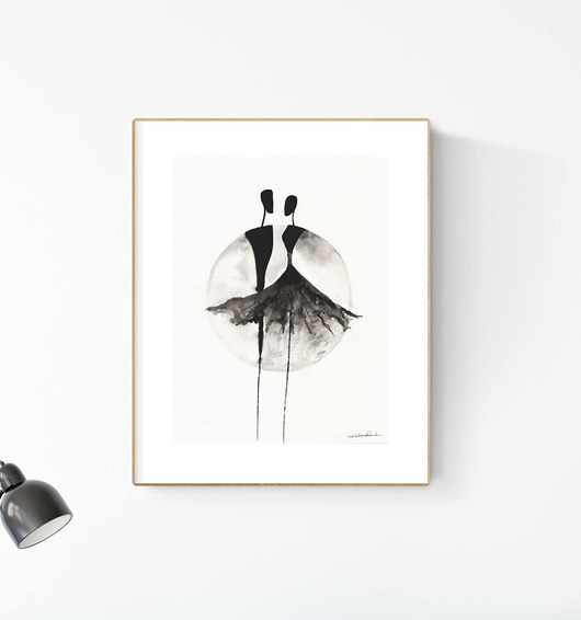 grafika 30X40 cm wykonana ręcznie MiniMalArt