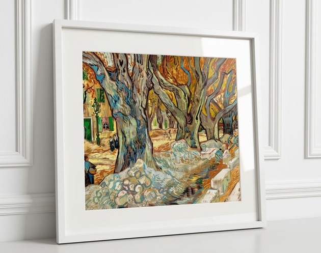 plakaty PLAKAT dekoracyjny , Vincent van Gogh reprodukcja, platany obraz
