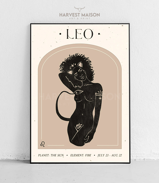 plakaty Plakat Pomysł na prezent Zodiakalna Kobieta Znak Zodiaku Lew