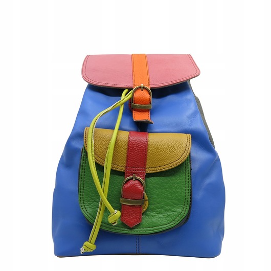 plecaki Plecak damski kolorowy skórzany regulowane szelki pojemny OLIVKA