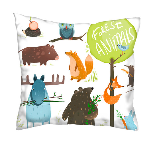 poduszki do pokoju dziecka Poduszka. zwierzęta leśne