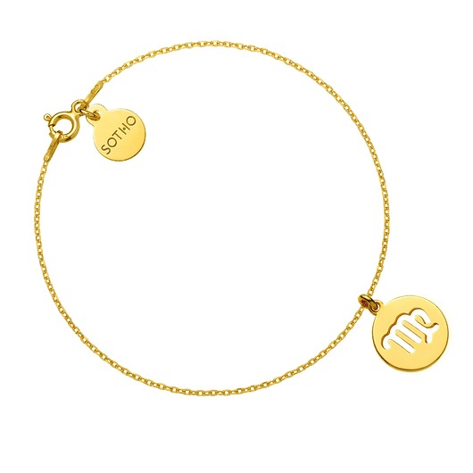 srebrne naszyjniki Złota bransoletka z zodiakiem Panny