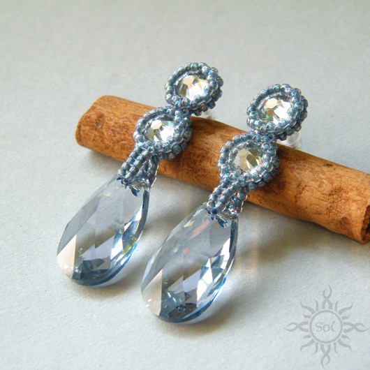 kolczyki swarovski Blue Shade, kolczyki z kryształami Swarovskiego