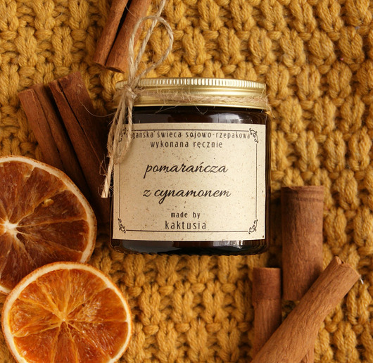 świeczniki i świece POMARAŃCZA z CYNAMONEM - świeca 120ml