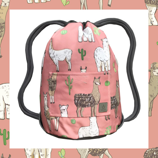 LLAMAS & PINK  dwustronny plecak SACK IT! SACK IT
