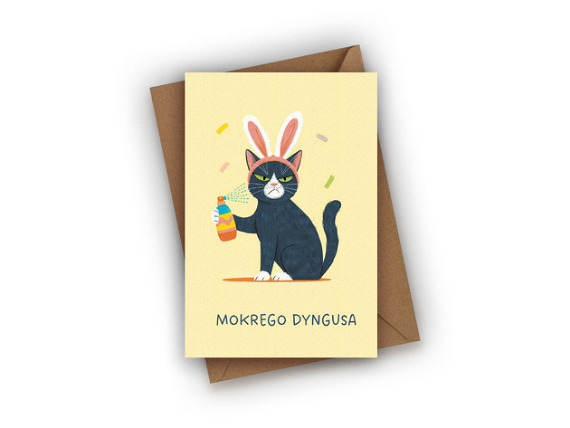 kartki wielkanocne Kartka wielkanocna- Mokrego dyngusa