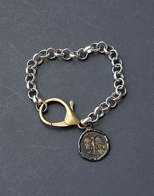 biżuteria męska Bransoletka ze starą monetą. Dla faceta, ale nie tylko Prezent Unisex