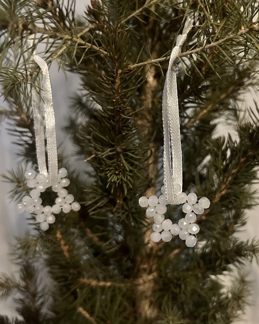 ozdoby choinkowe WINTER GLOW XS Crystal White zawieszka bombka 2 sztuki