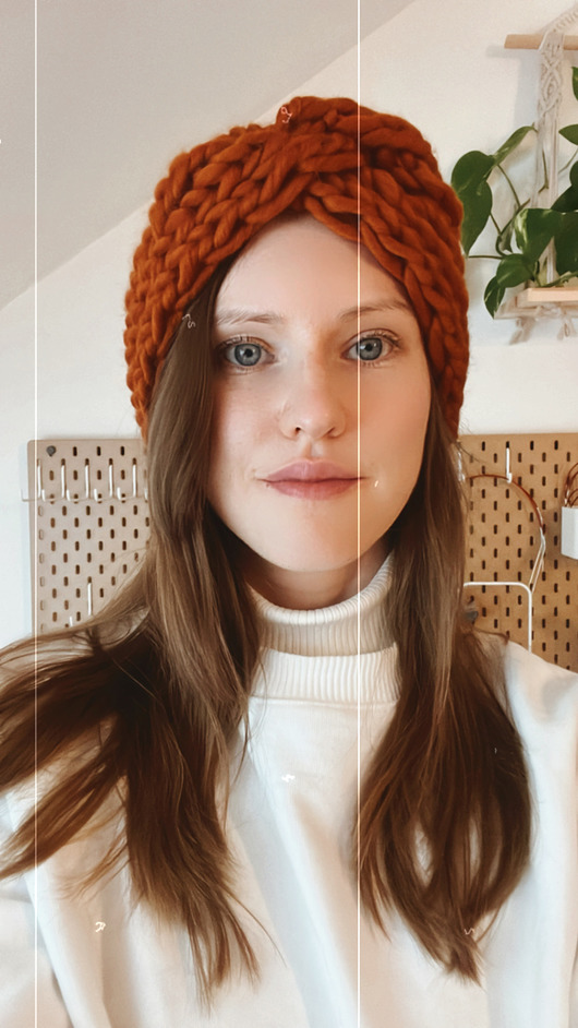 czapki damskie Ruda opaska turban z grubej wełny peruwiańskiej
