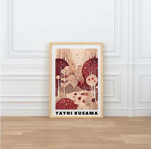 grafiki i ilustracje PLAKAT  Yayoi Kusama, abstrakcja, kolorowy obraz,