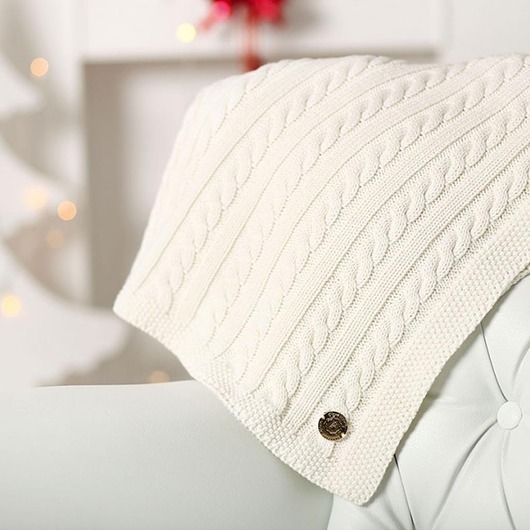 Kocyk Vienne z wełną merino Ecru Royal Knitting