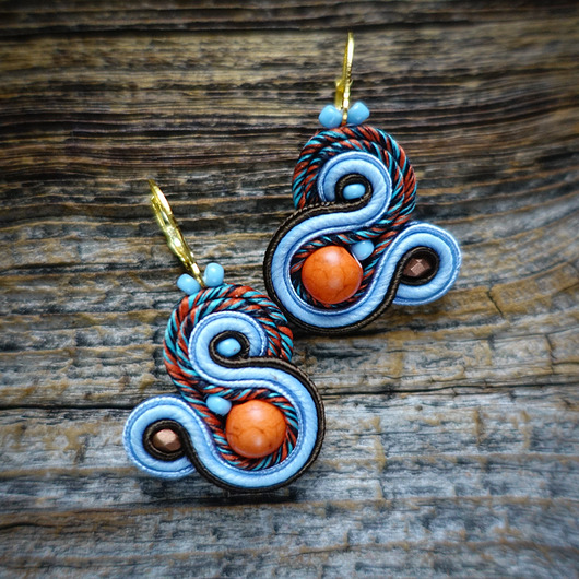 kolczyki soutache Małe kolczyki sutasz