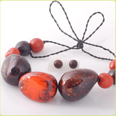n130 - Komplet Wilmy z orzechów tagua Galeria Macondo
