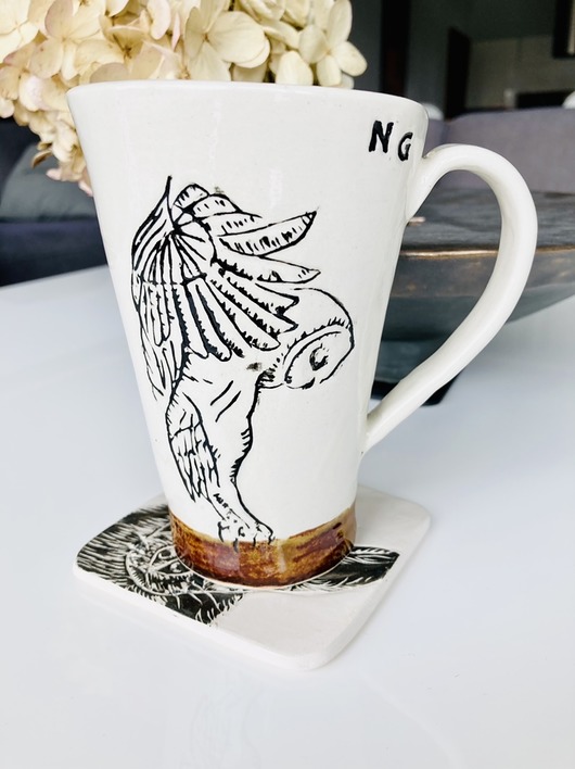 Kubek sowa. NG Autorska bizuteria ceramiczna