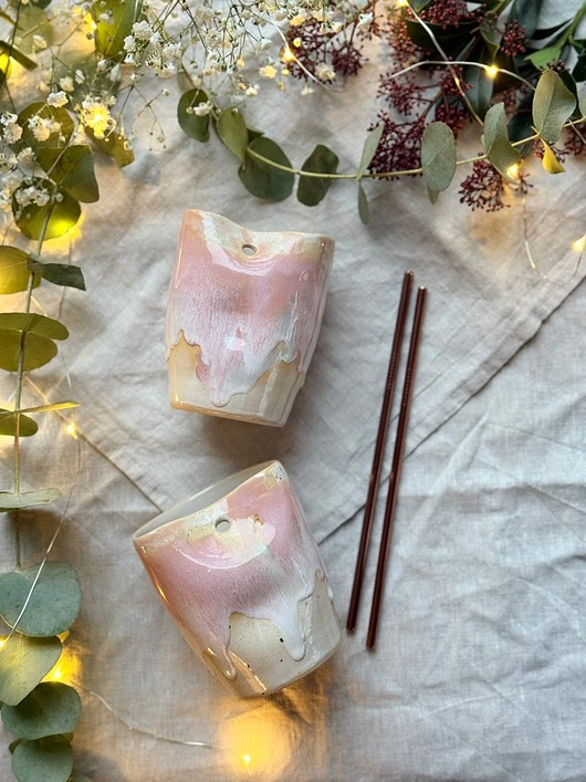 kubki Kubek ze słomką, róż