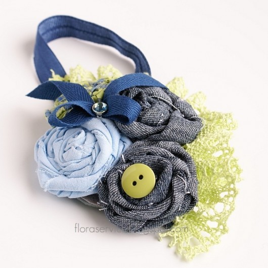 SWEET GREEN and JEANS opaska  FloraArt