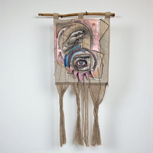 Ozdoby na ścianę Makata lniana ręcznie szyta malowana haftowana "sterowana".